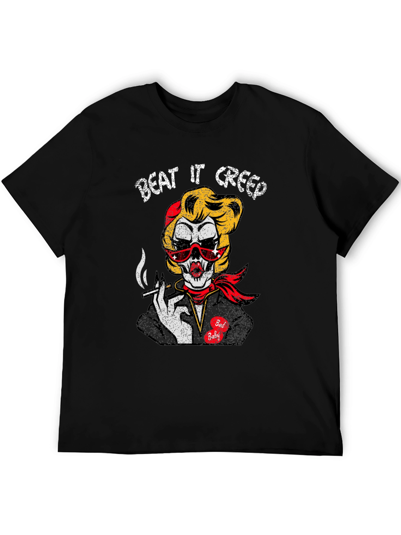Beat It Creep Tee - Skull Lady Graphic T-Shirt