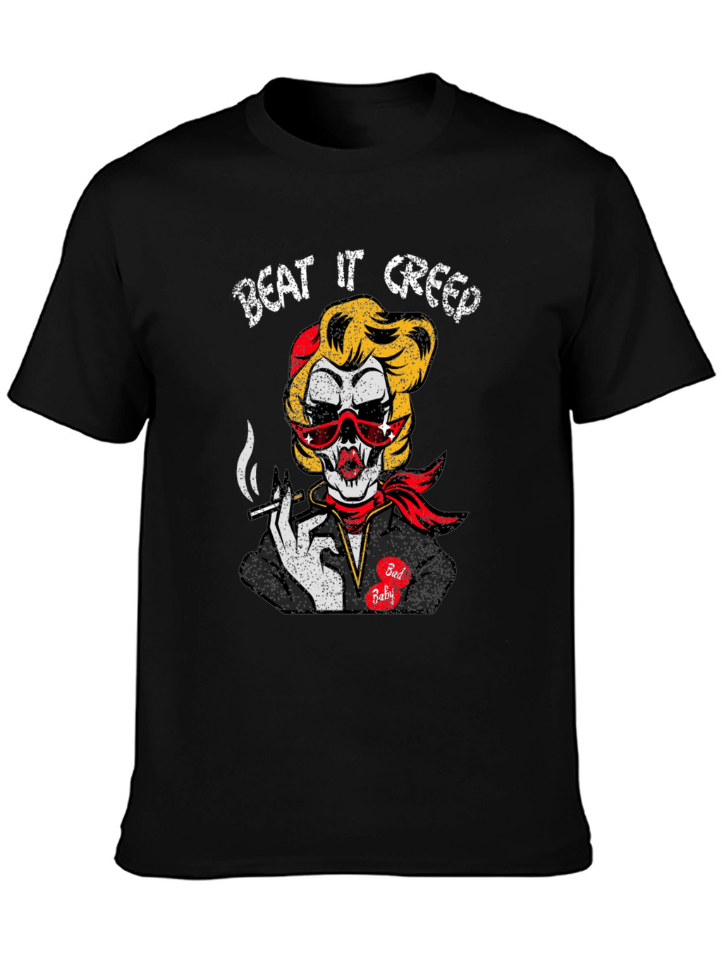 Beat It Creep Tee - Skull Lady Graphic T-Shirt
