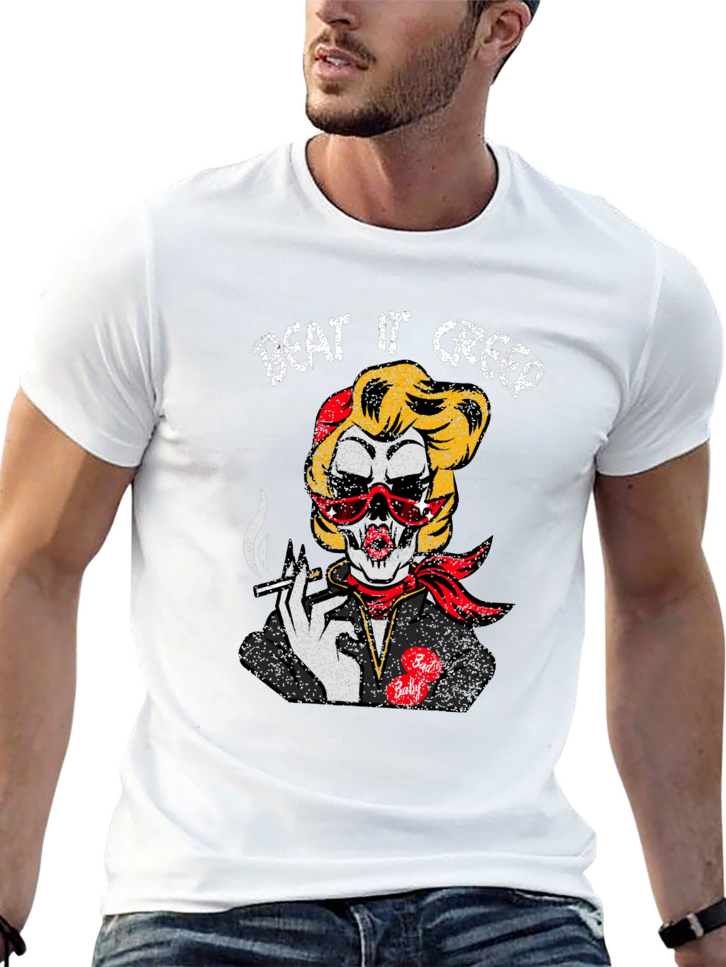 Beat It Creep Tee - Skull Lady Graphic T-Shirt