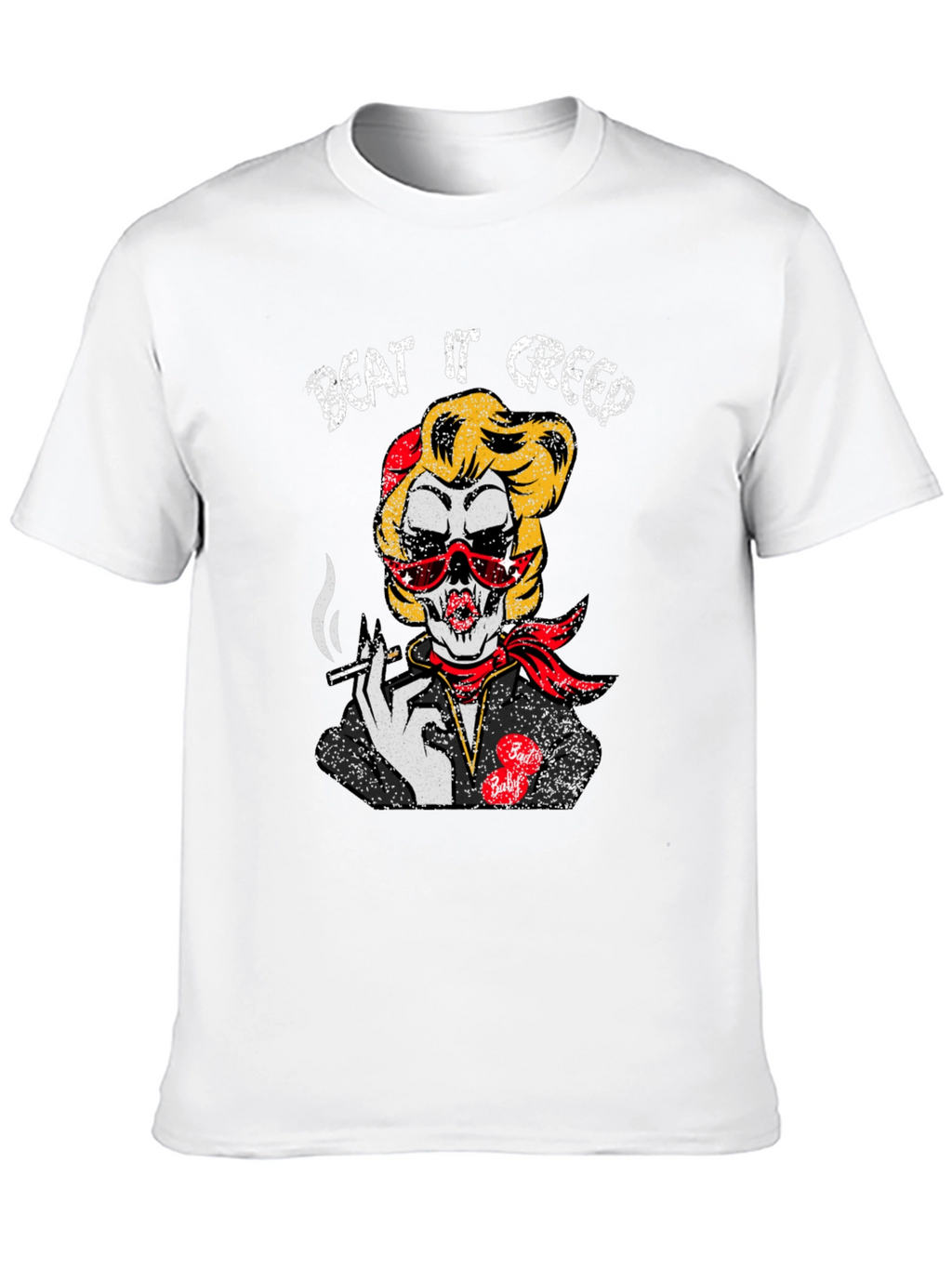 Beat It Creep Tee - Skull Lady Graphic T-Shirt