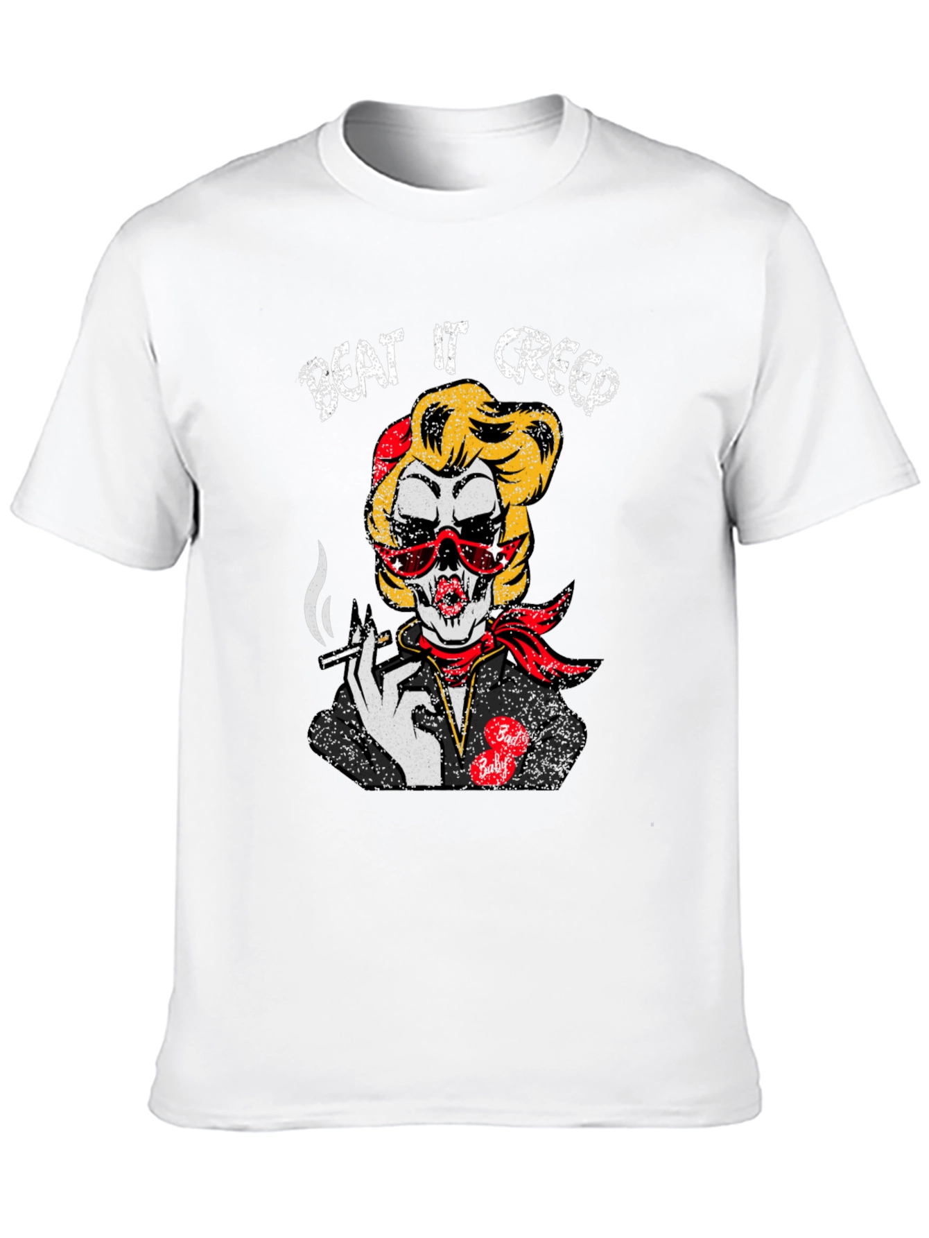 Beat It Creep Tee - Skull Lady Graphic T-Shirt