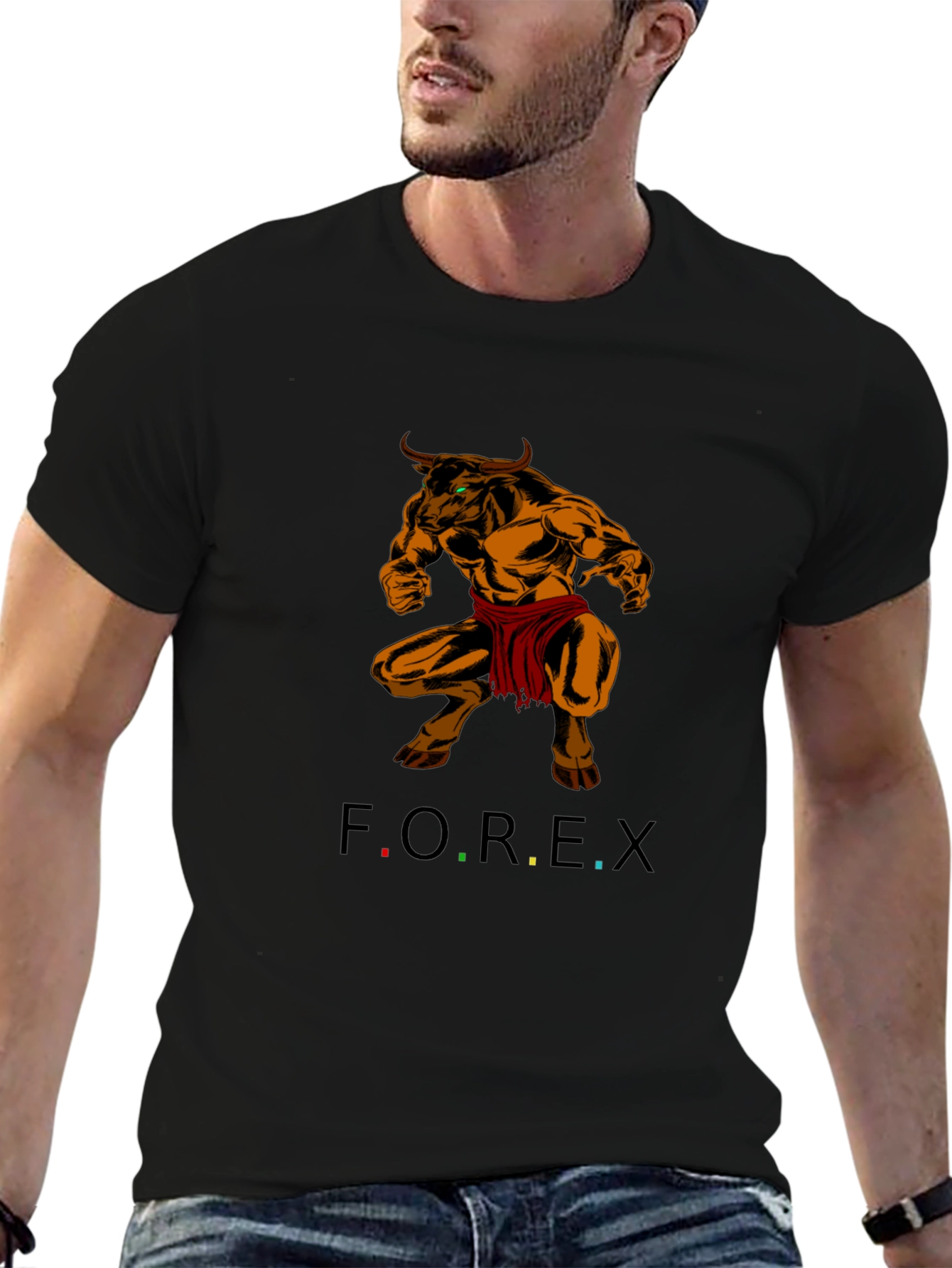 Forex Trading Bull T-Shirt - Black Cotton Tee