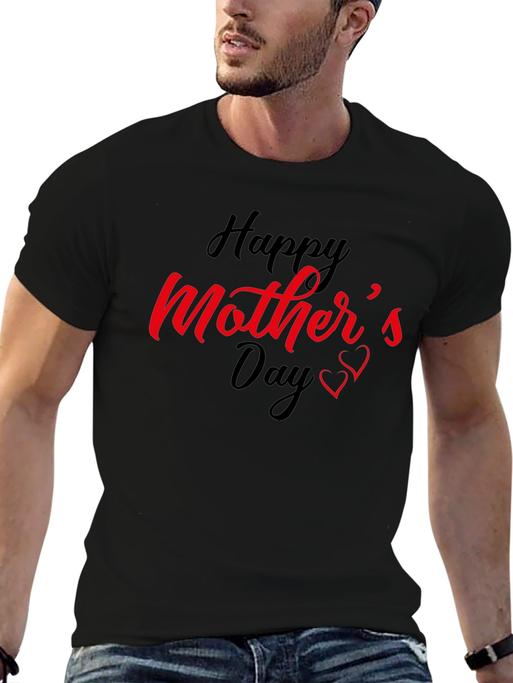 Happy Mothers Day Black T-Shirt