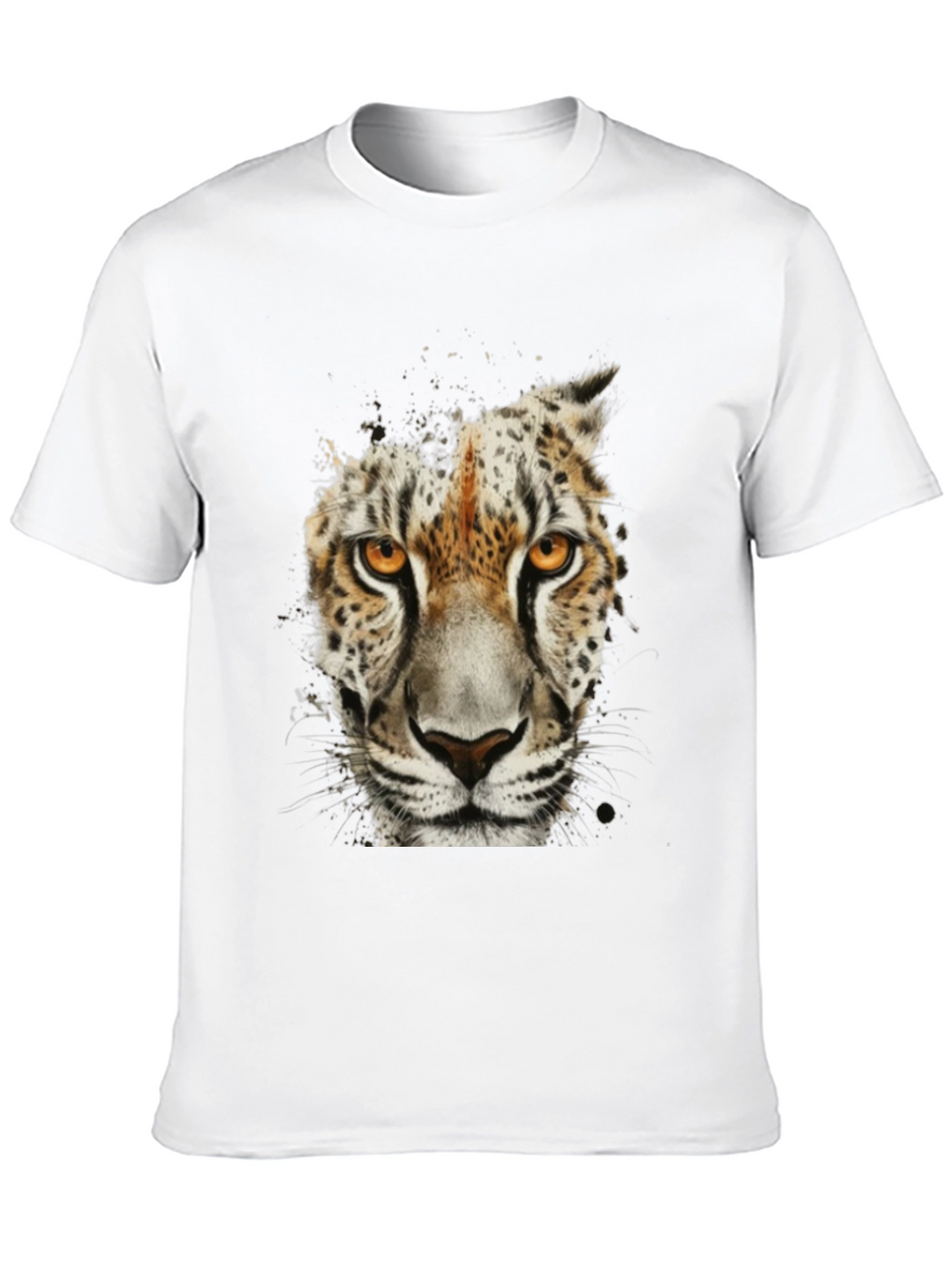 Leopard Face Graphic Black T-Shirt