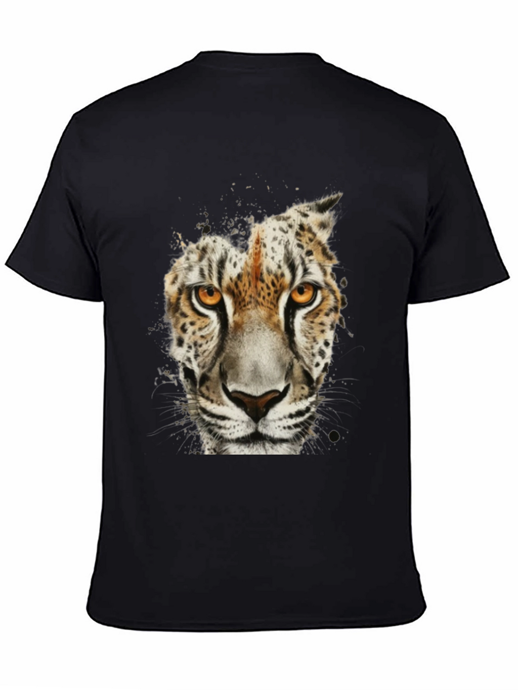 Leopard Face Graphic Black T-Shirt