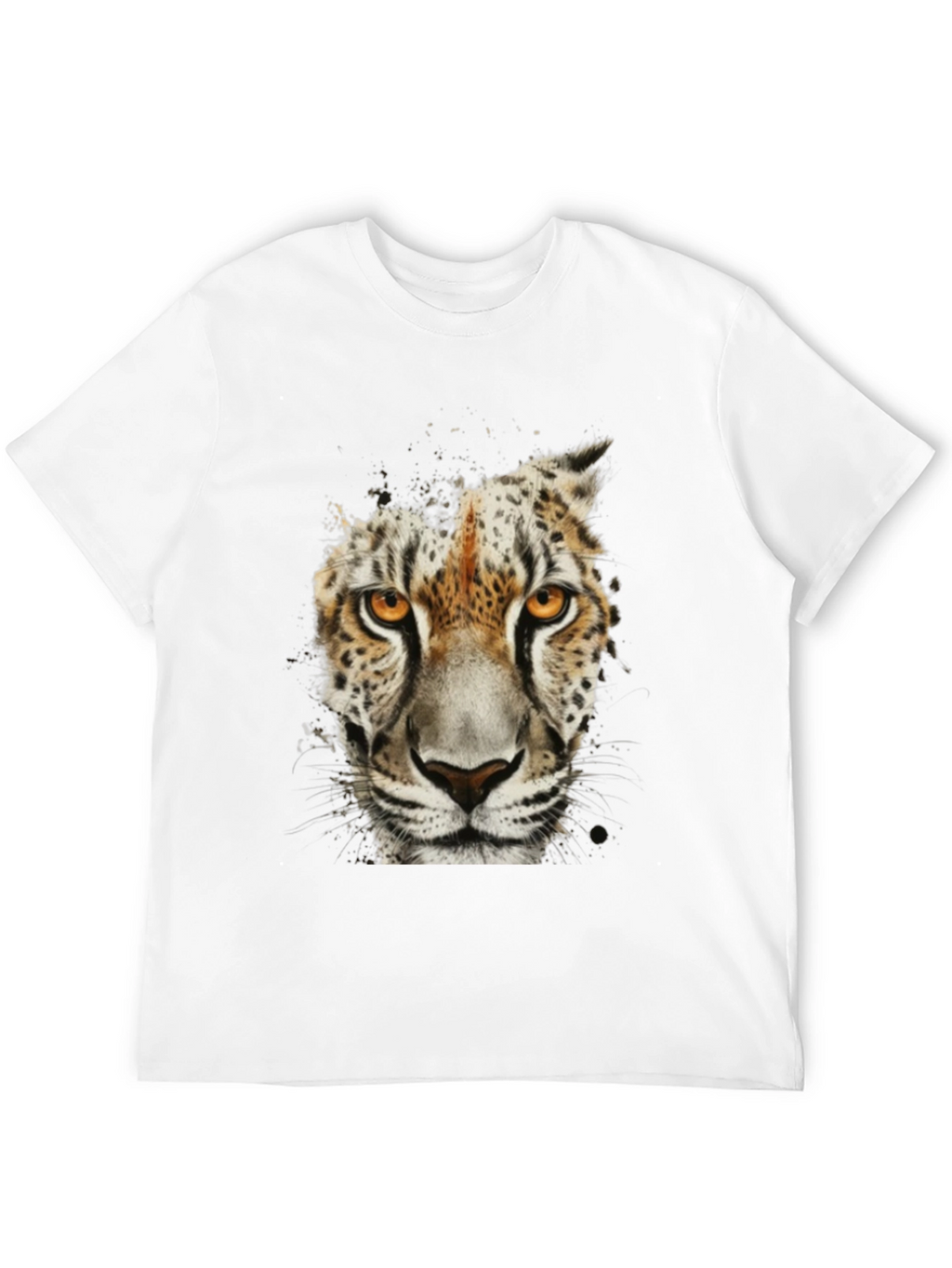 Leopard Face Graphic Black T-Shirt