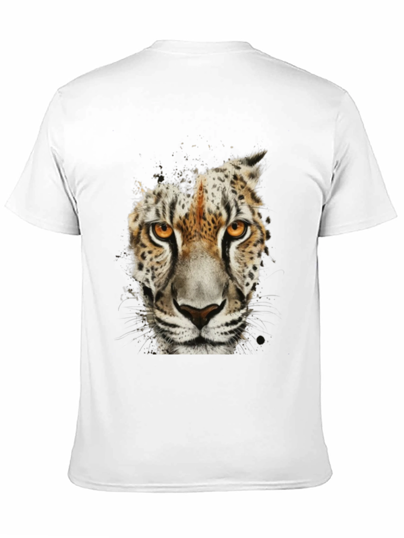 Leopard Face Graphic Black T-Shirt