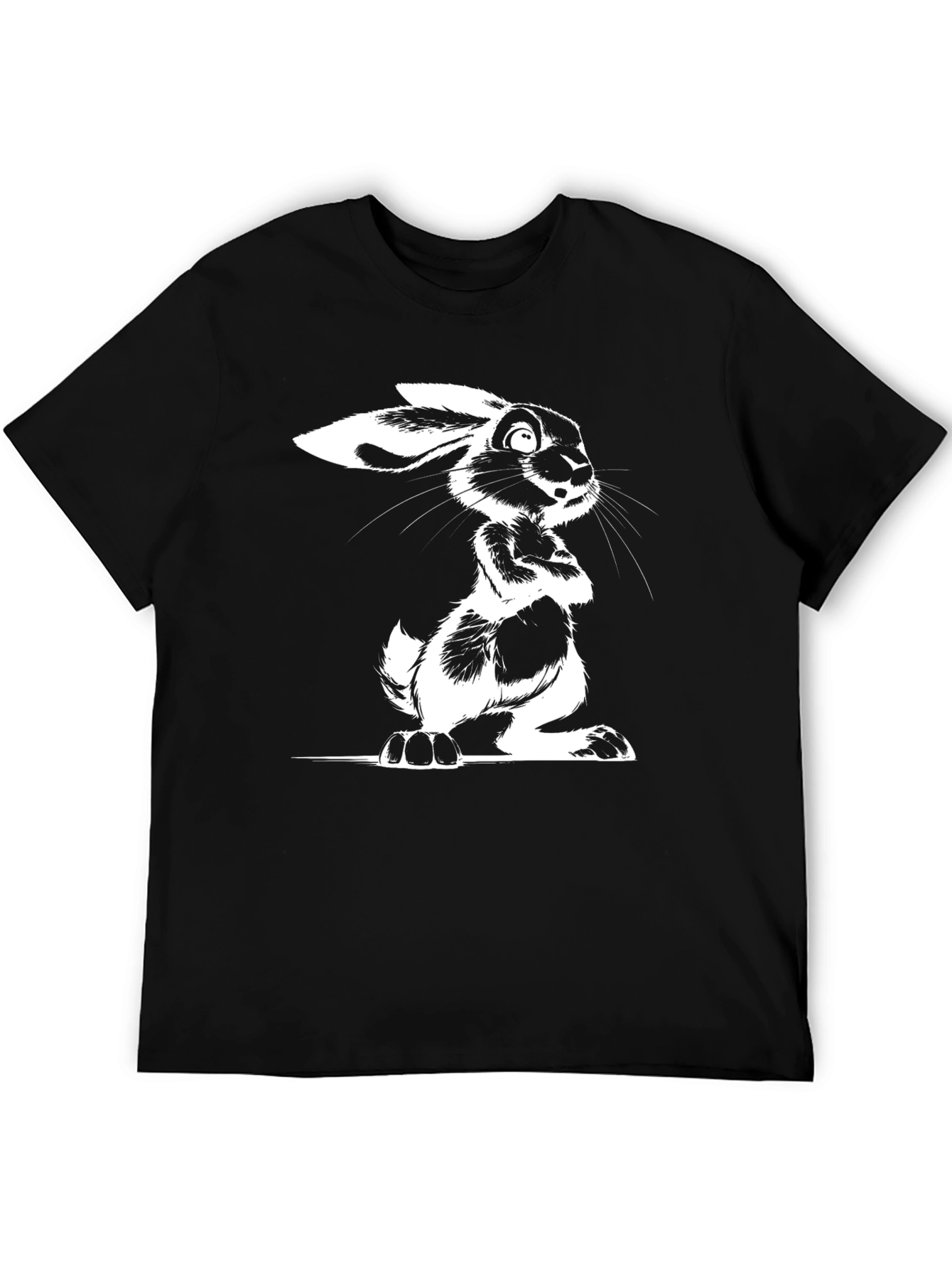 Cool Rabbit Graphic Tee - Black Unisex T-Shirt