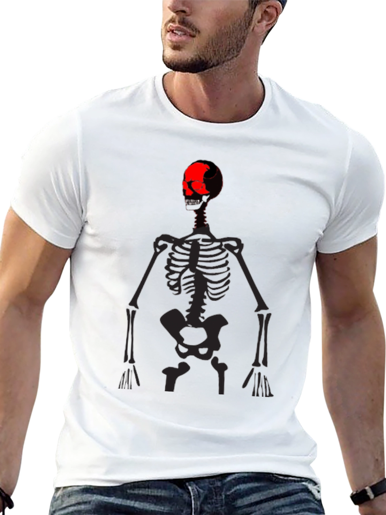 Skeleton Graphic Print Black T-Shirt