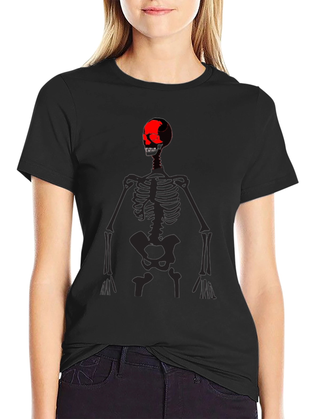 Skeleton Graphic Print Black T-Shirt