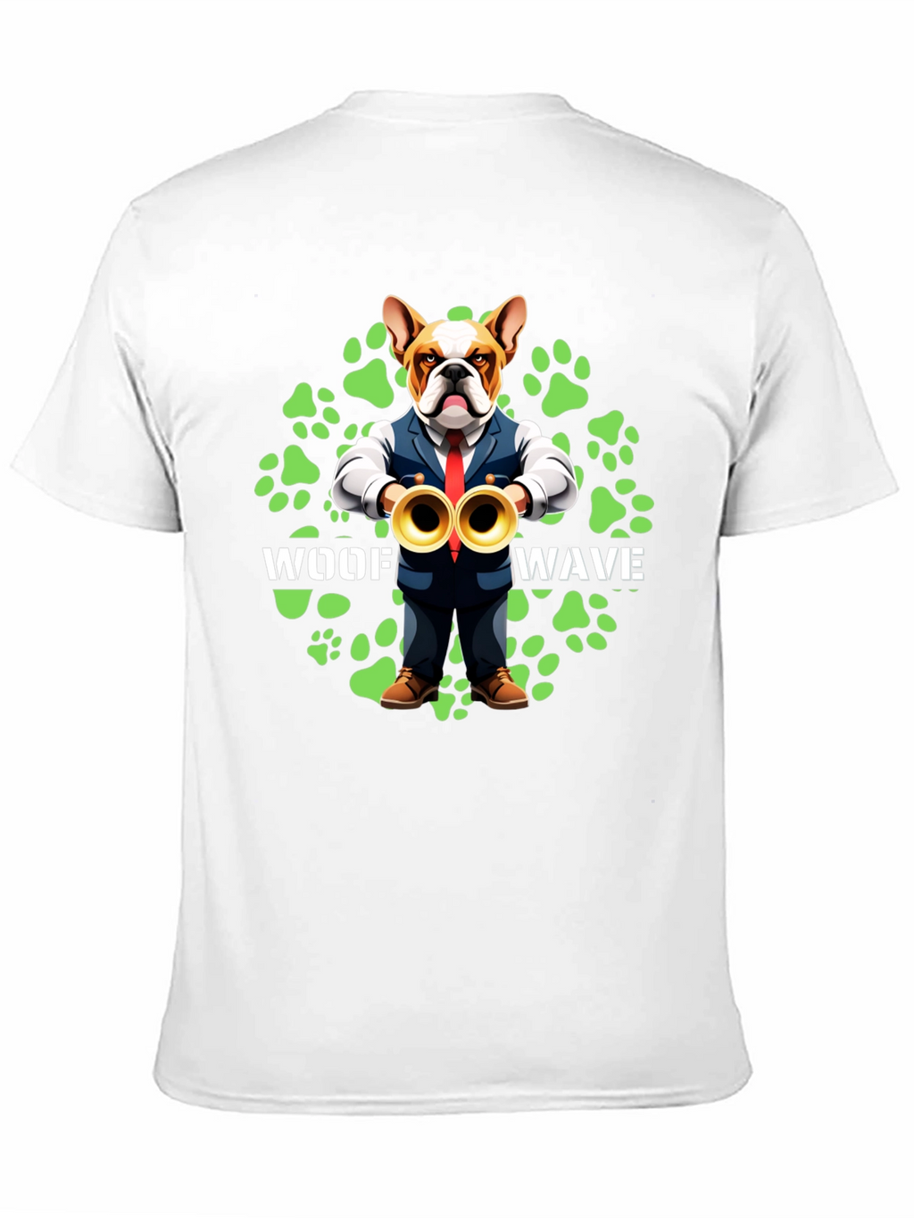 Woof Wave Bulldog Musician T-Shirt