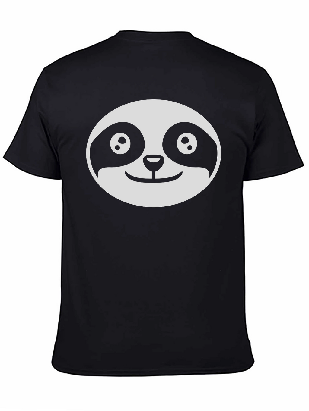 Cute Sloth Face Graphic Black T-Shirt