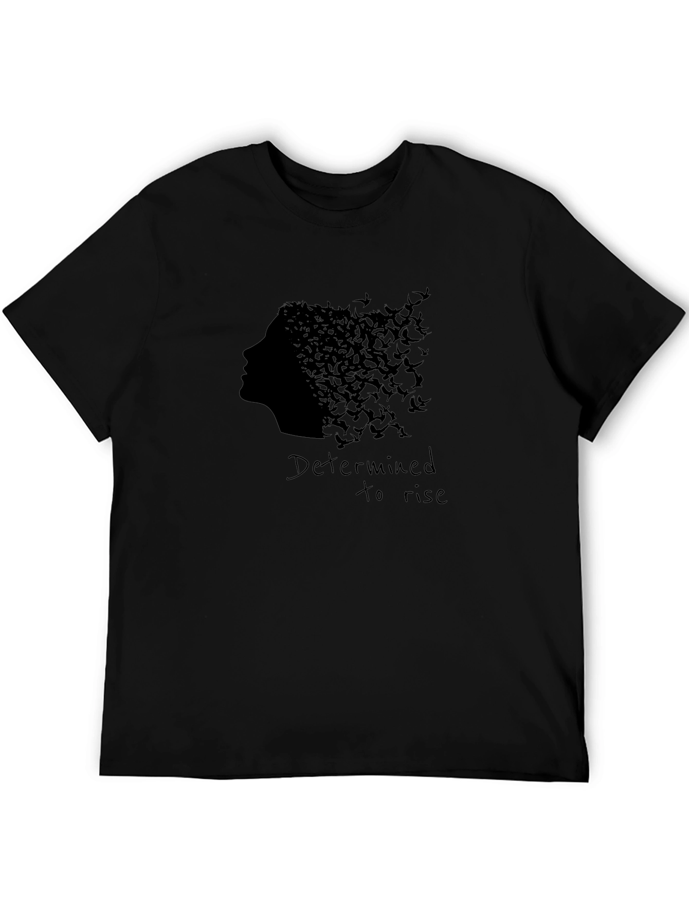 Determined To Rise Graphic Black T-Shirt