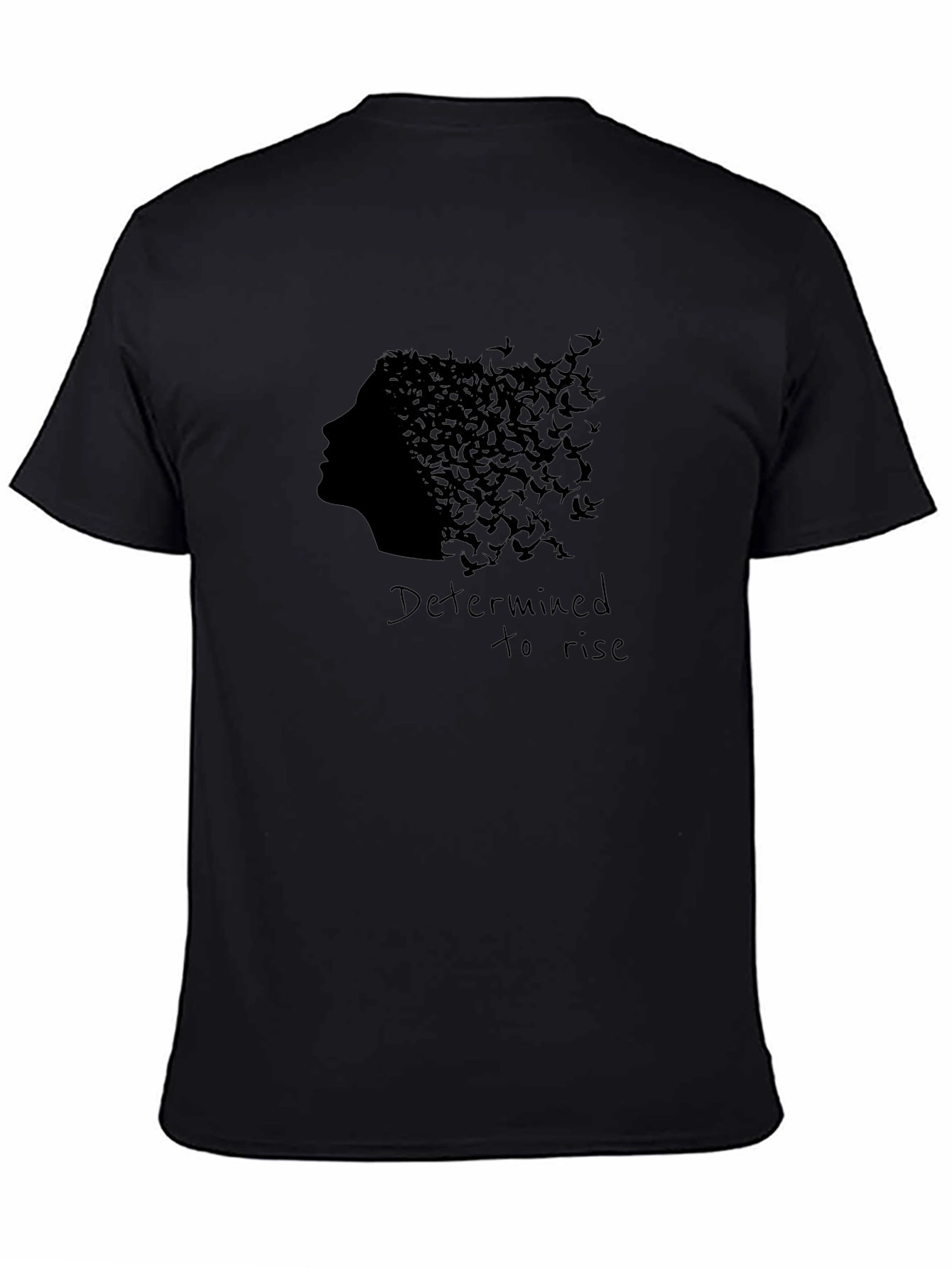 Determined To Rise Graphic Black T-Shirt
