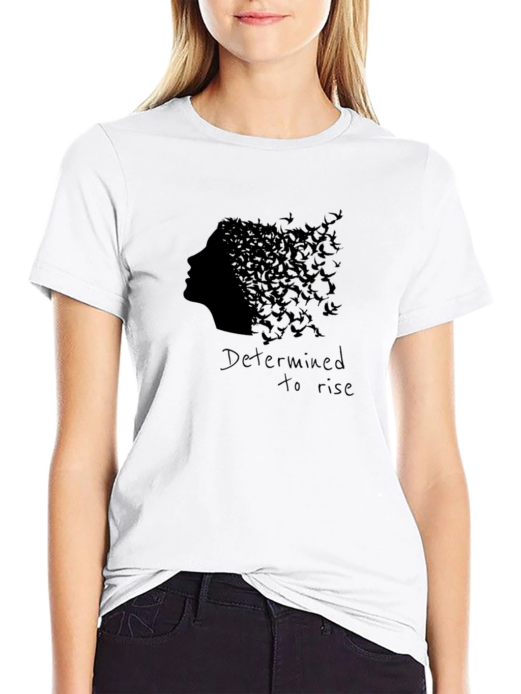 Determined To Rise Graphic Black T-Shirt
