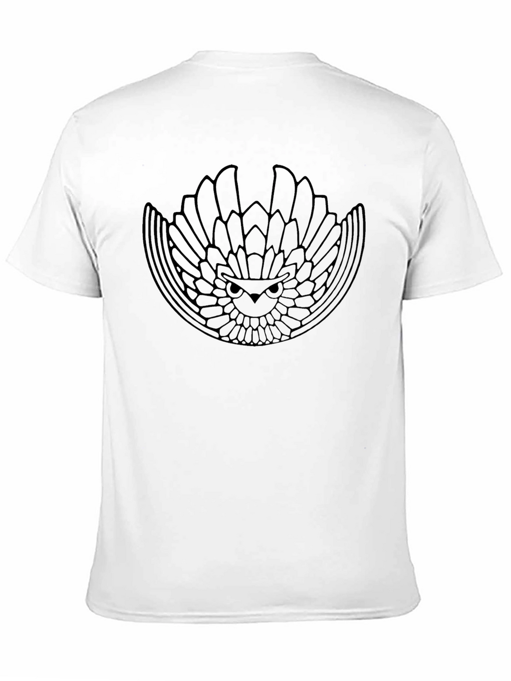 Abstract Owl Graphic Black T-Shirt