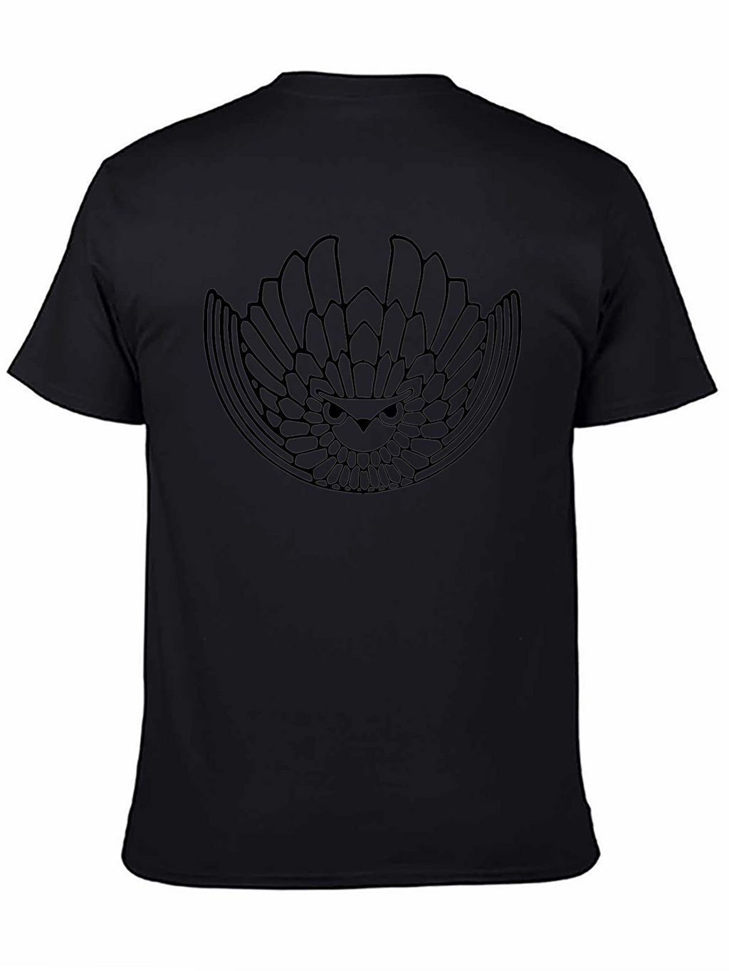 Abstract Owl Graphic Black T-Shirt