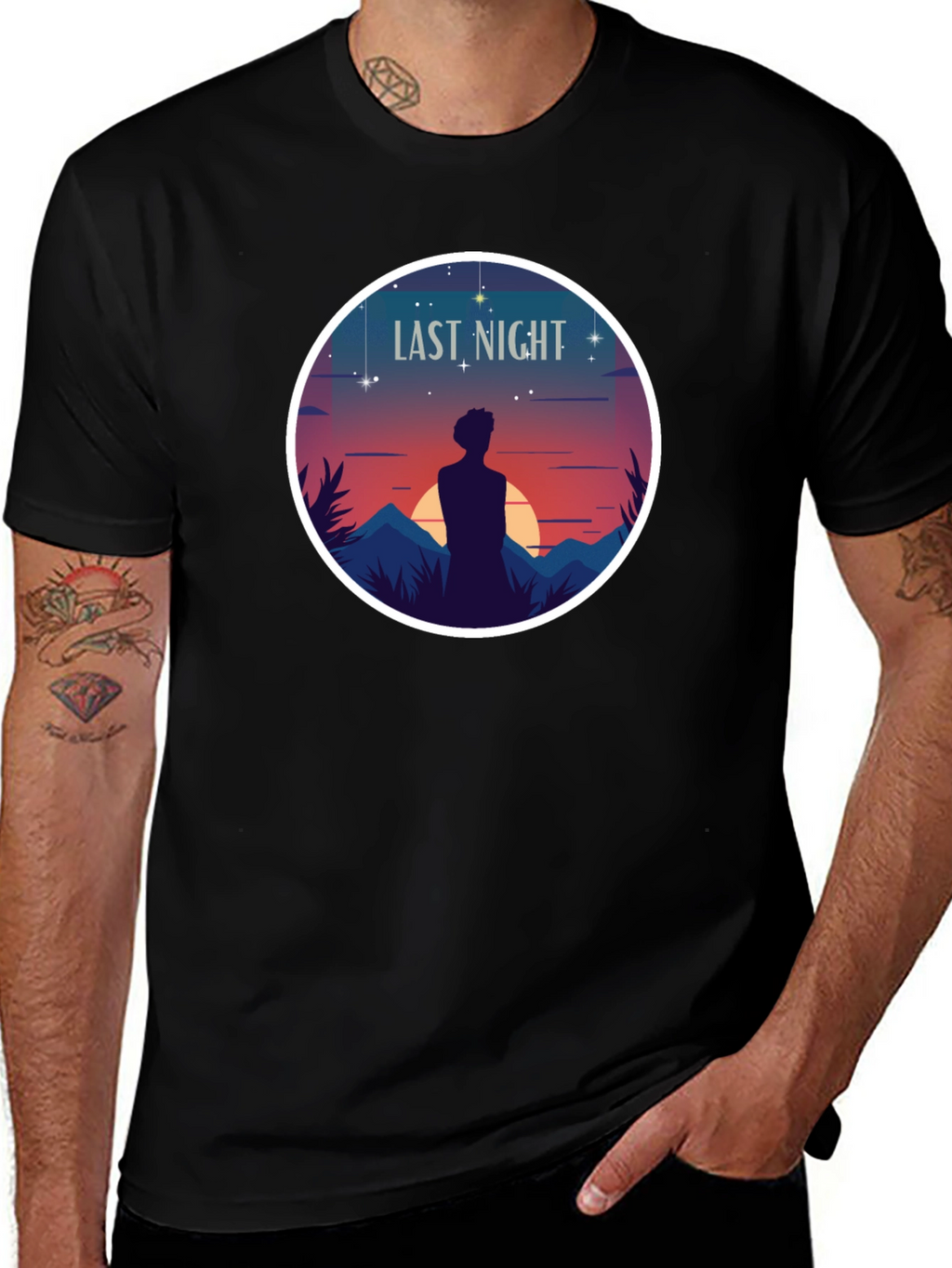 Last Night Graphic T-Shirt - Black