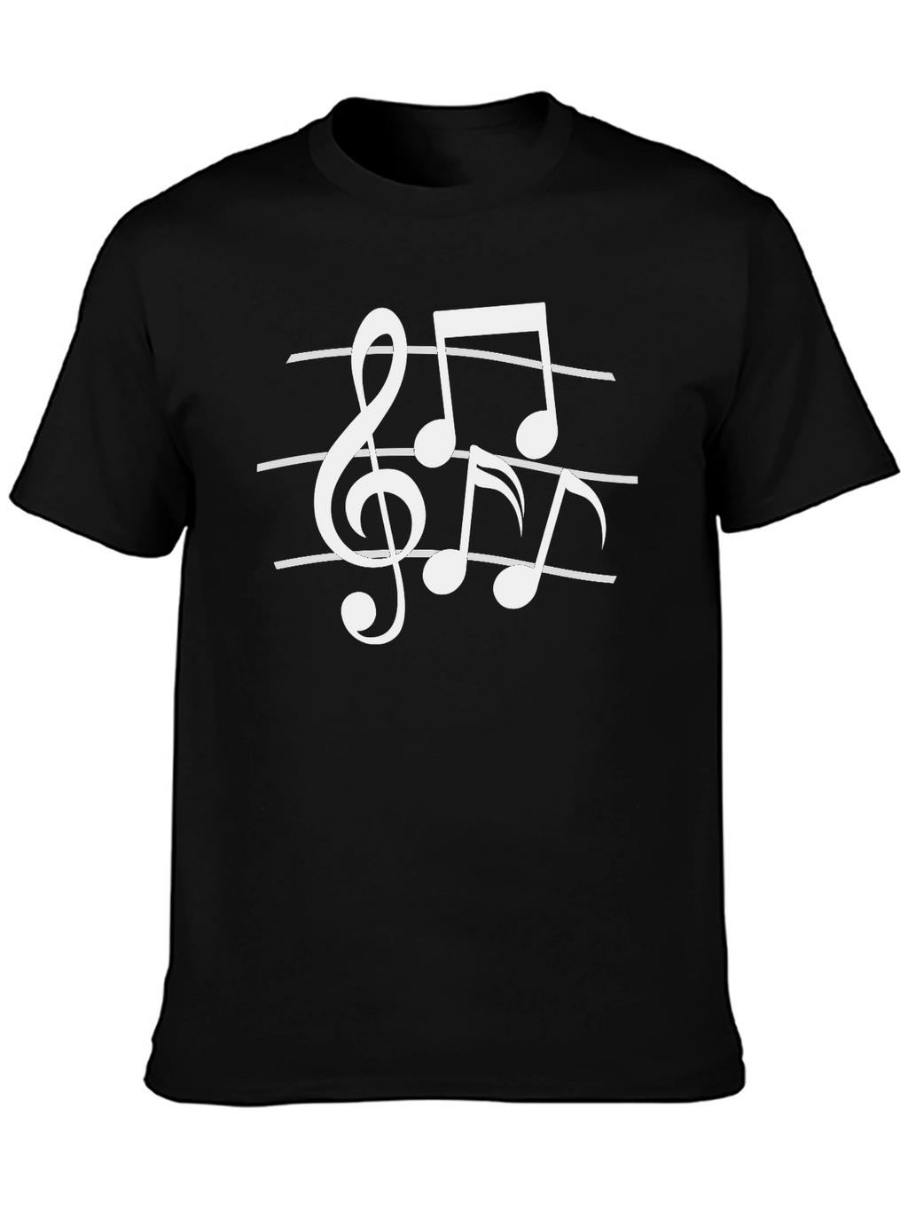 Musical Notes Graphic Black T-Shirt