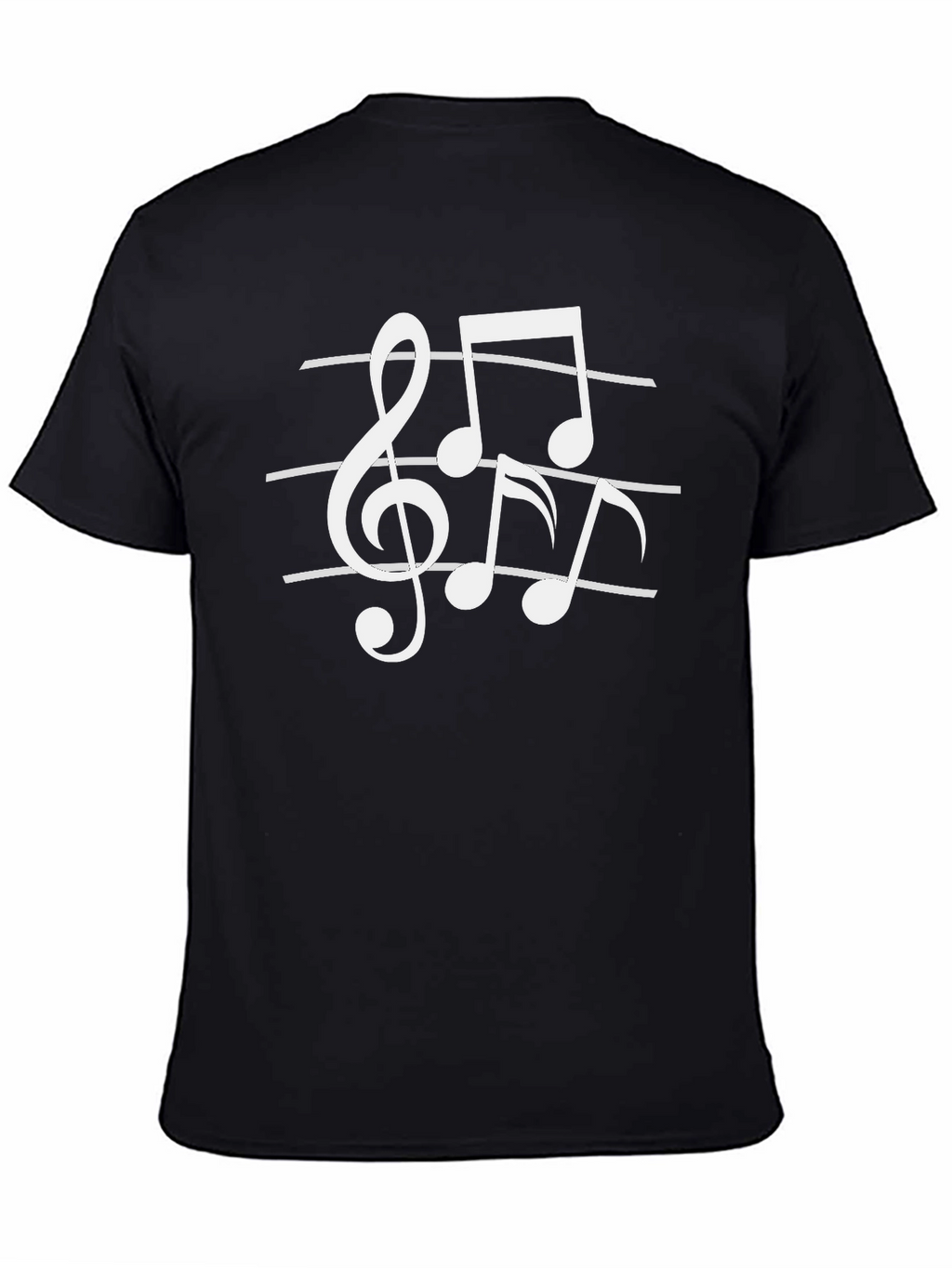 Musical Notes Graphic Black T-Shirt