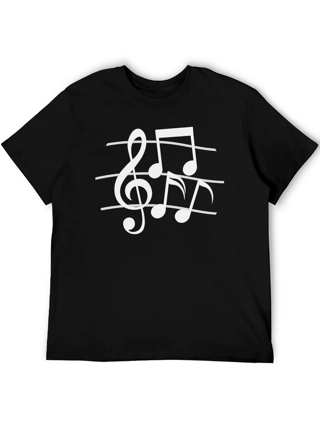 Musical Notes Graphic Black T-Shirt