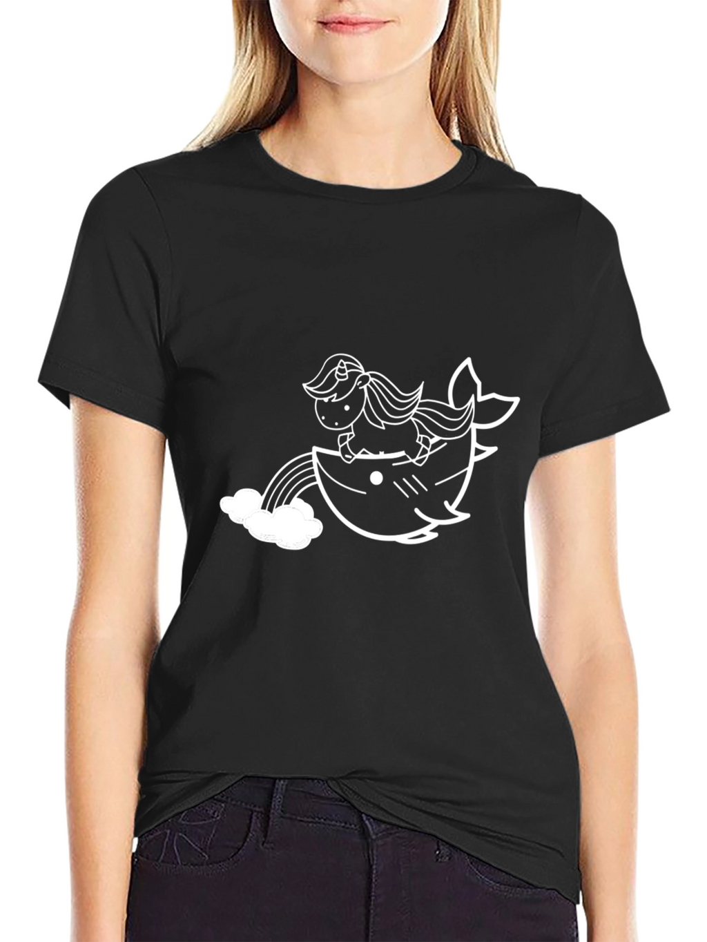 Unicorn Shark Rainbow Graphic Tee