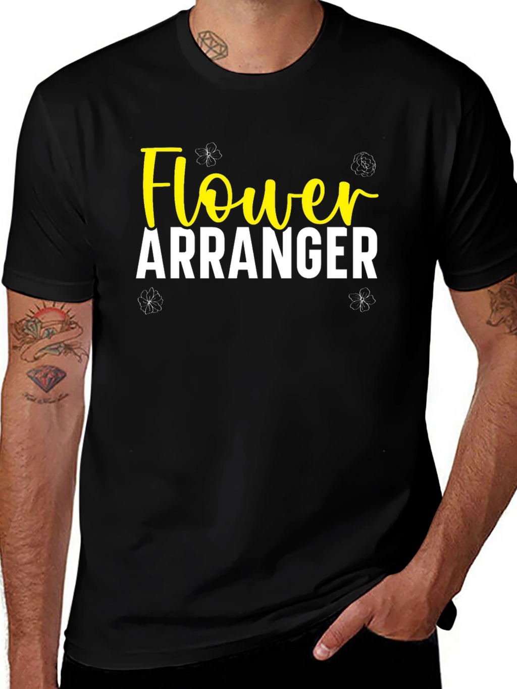 Flower Arranger Black T-Shirt