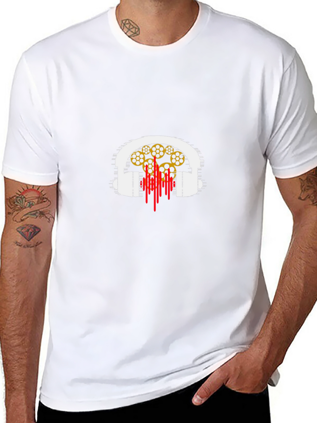 Headphones & Music Reel Graphic T-Shirt