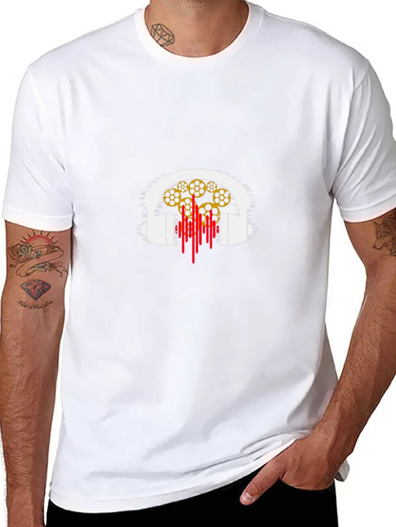 Headphones & Music Reel Graphic T-Shirt