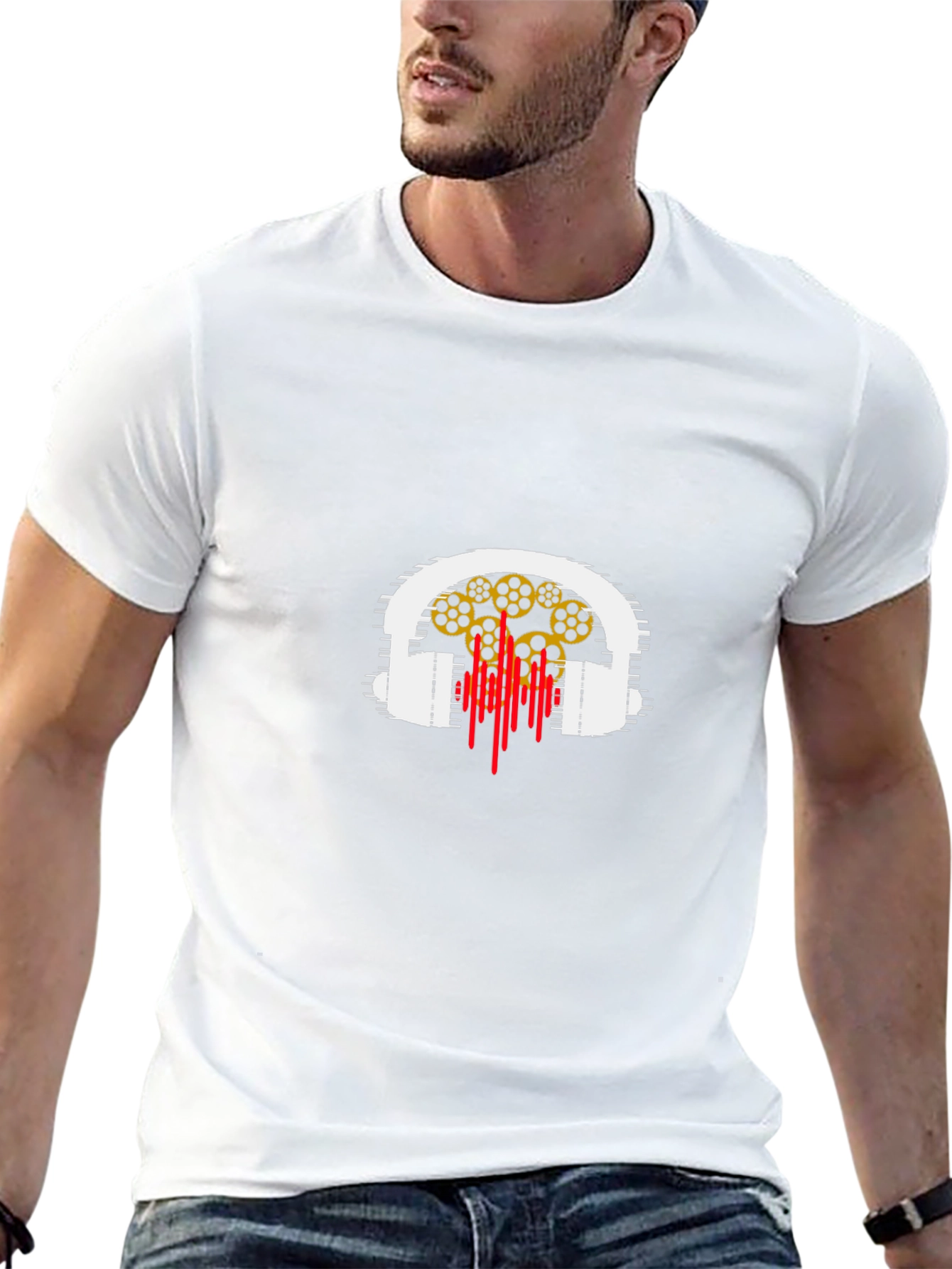 Headphones & Music Reel Graphic T-Shirt