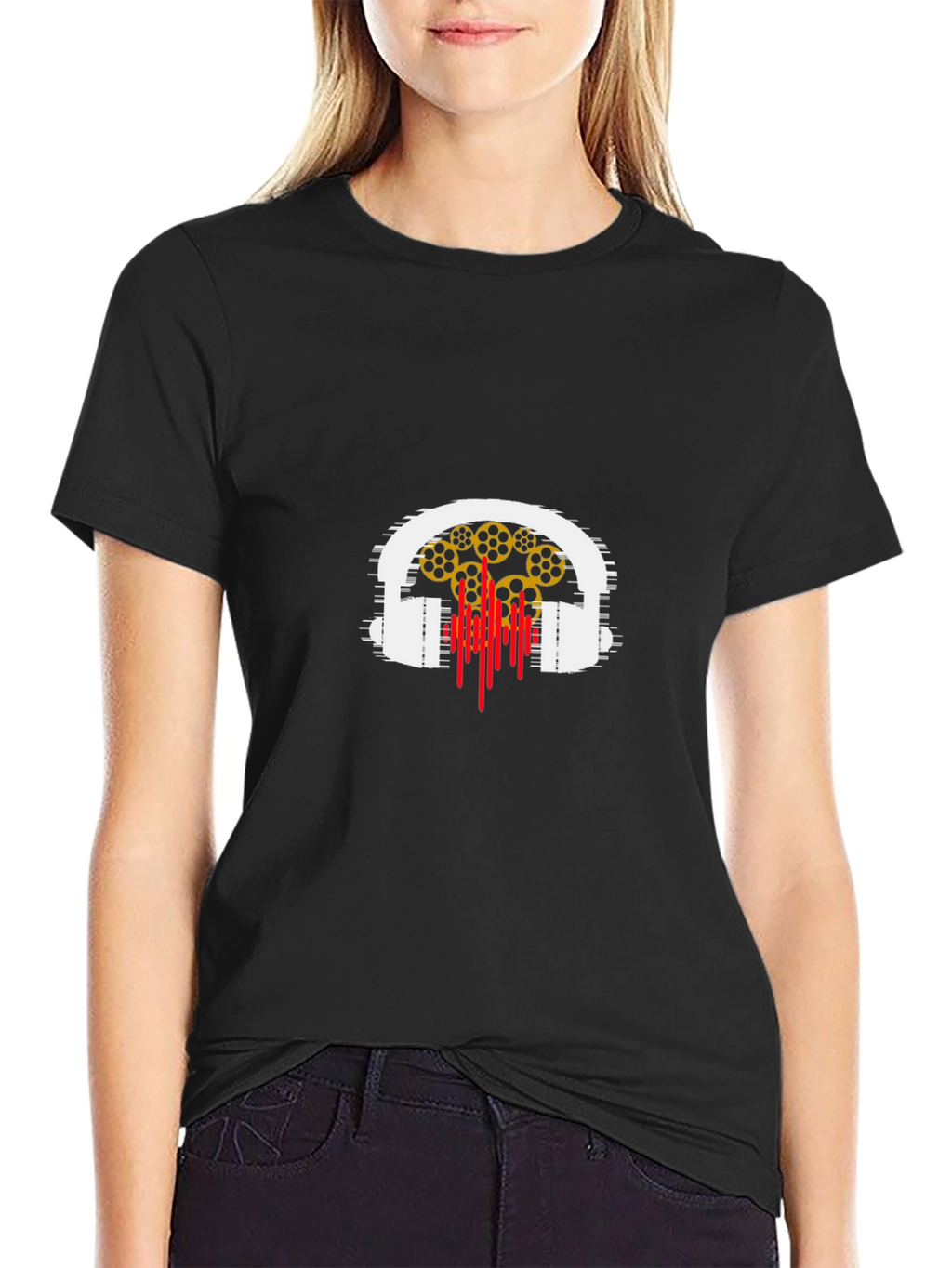 Headphones & Music Reel Graphic T-Shirt