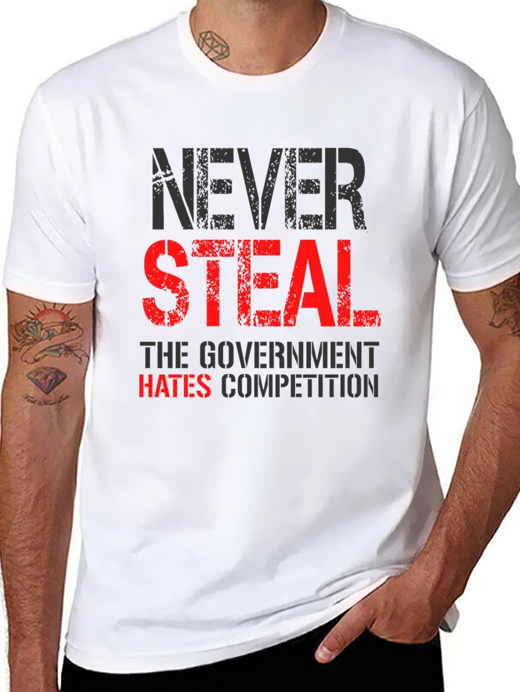 Never Steal T-Shirt - Funny Government Humor Tee