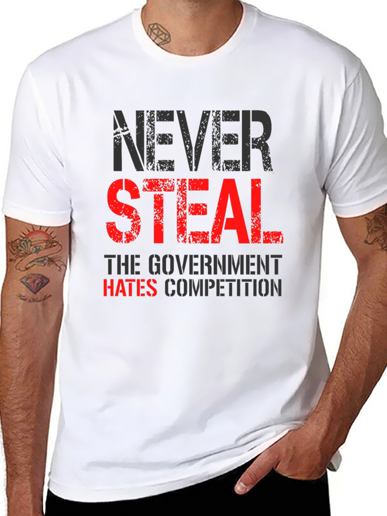 Never Steal T-Shirt - Funny Government Humor Tee