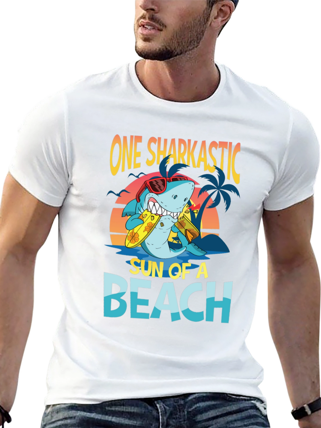One Sharkastic Sun of a Beach T-Shirt