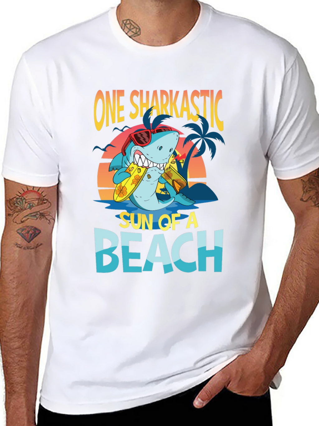 One Sharkastic Sun of a Beach T-Shirt