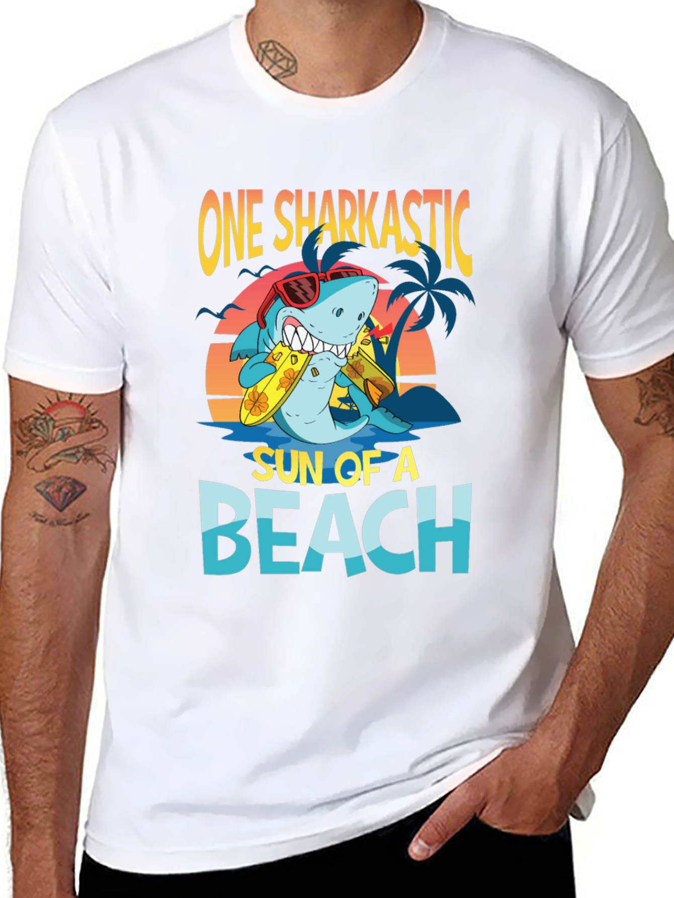 One Sharkastic Sun of a Beach T-Shirt