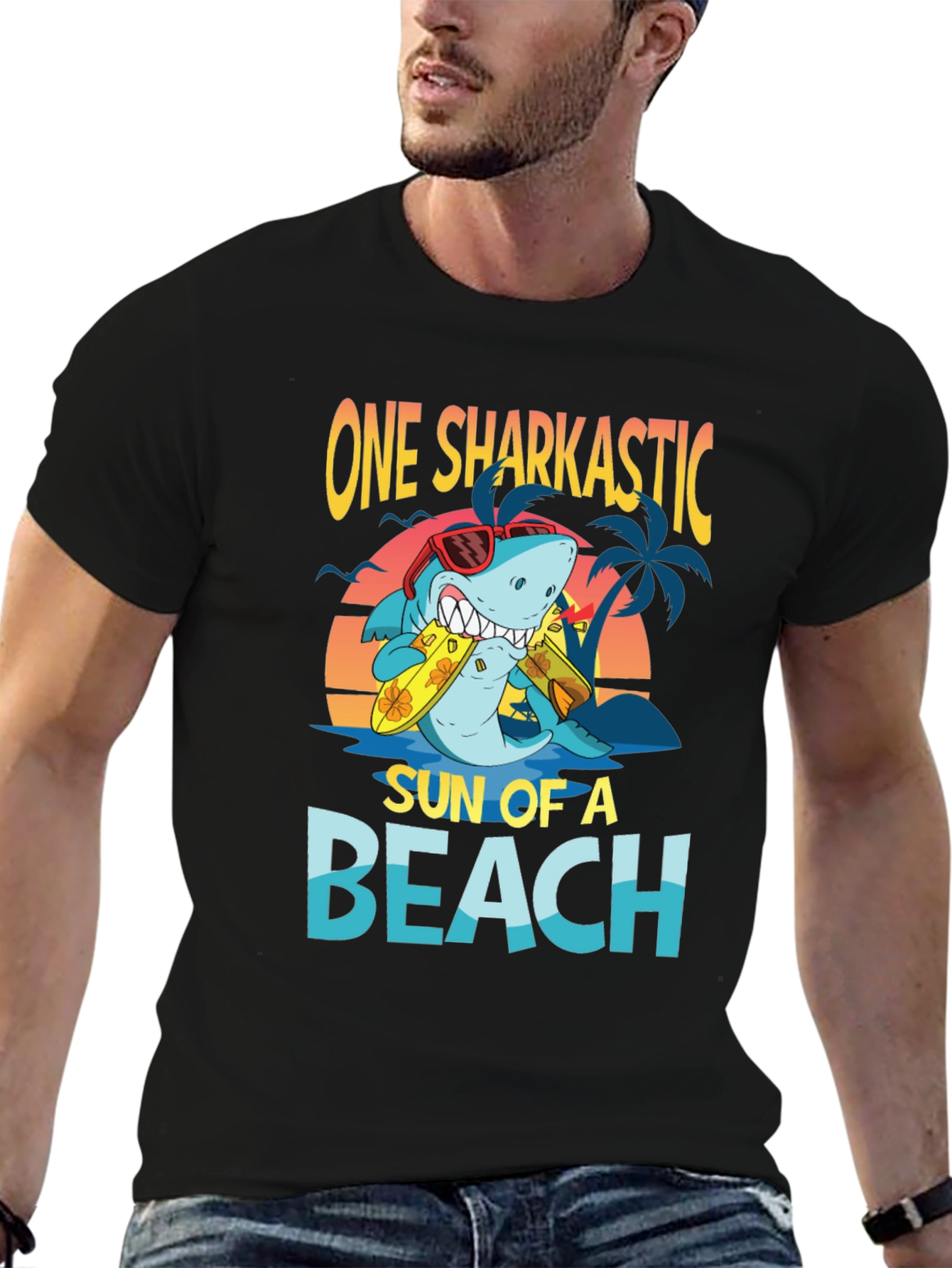 One Sharkastic Sun of a Beach T-Shirt
