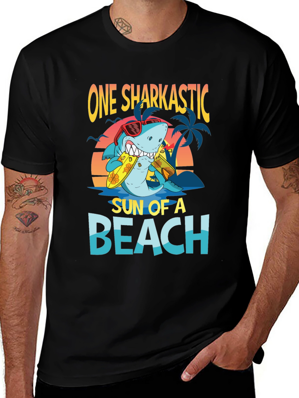 One Sharkastic Sun of a Beach T-Shirt
