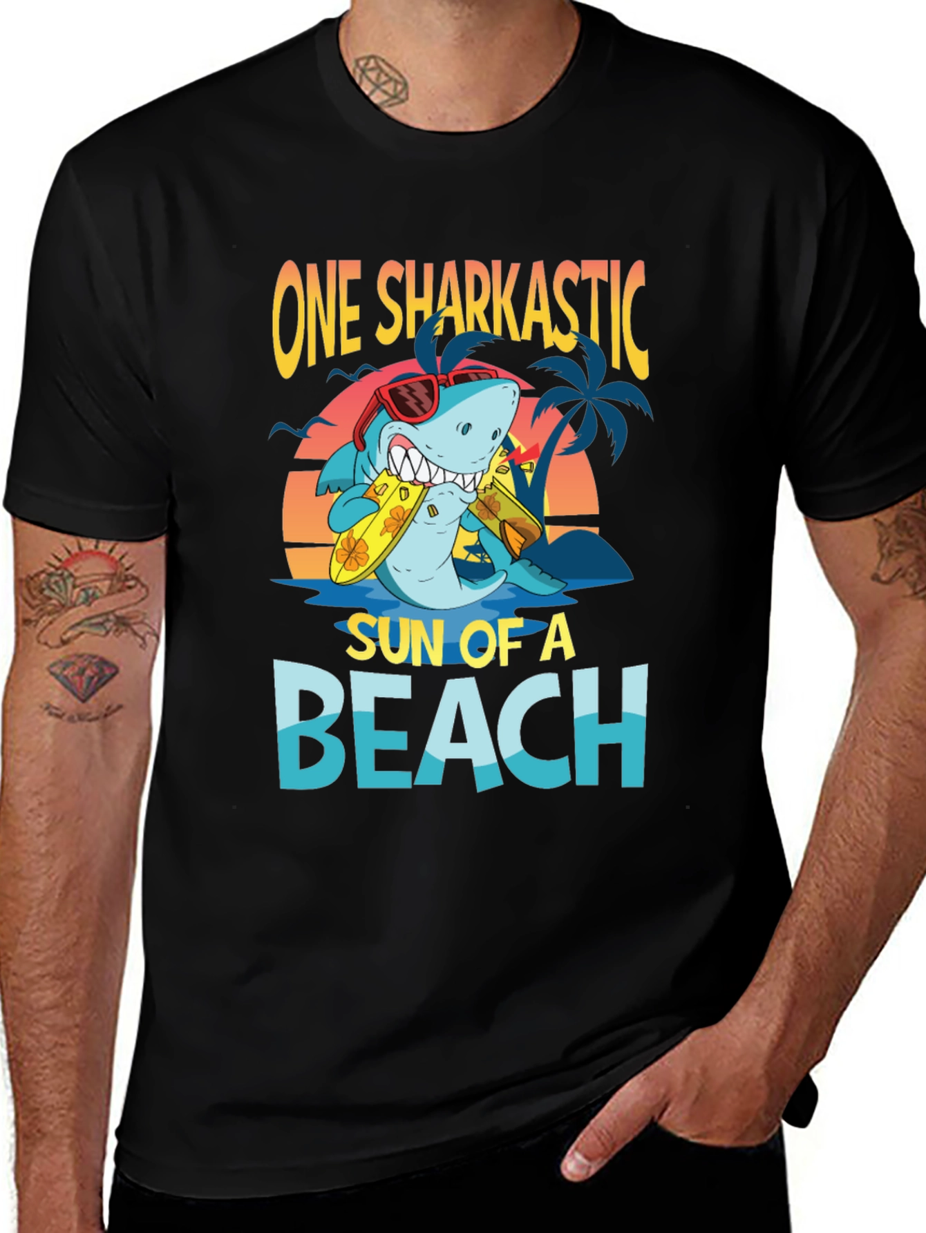 One Sharkastic Sun of a Beach T-Shirt