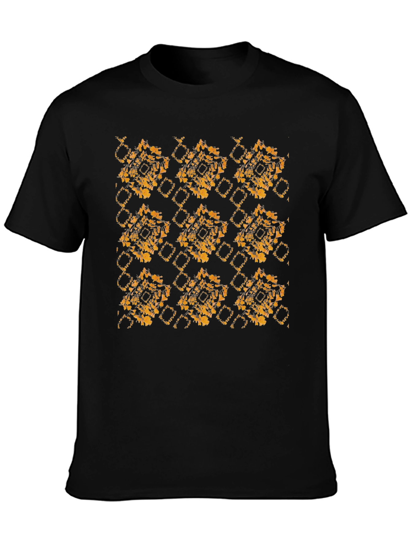 Patterned Black T-Shirt