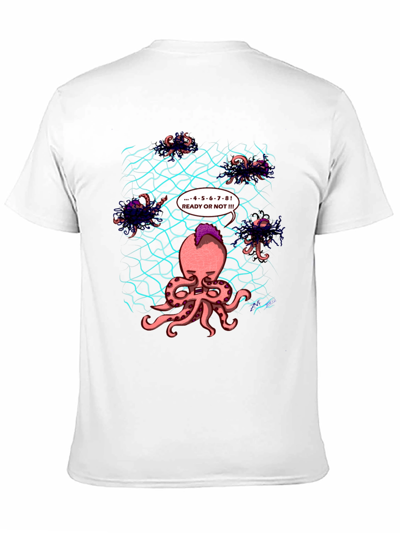Octopus Hide & Seek Black T-Shirt
