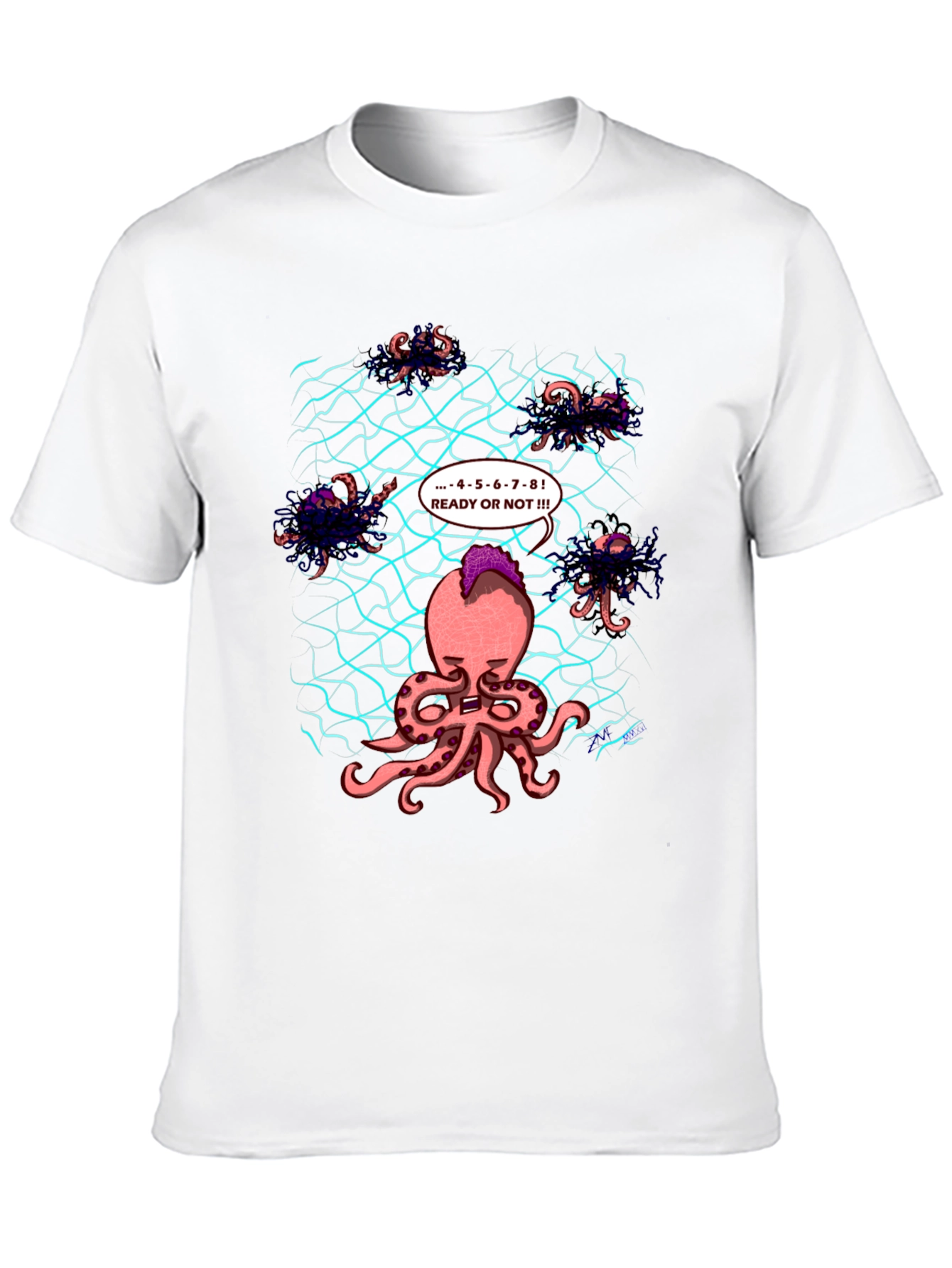 Octopus Hide & Seek Black T-Shirt