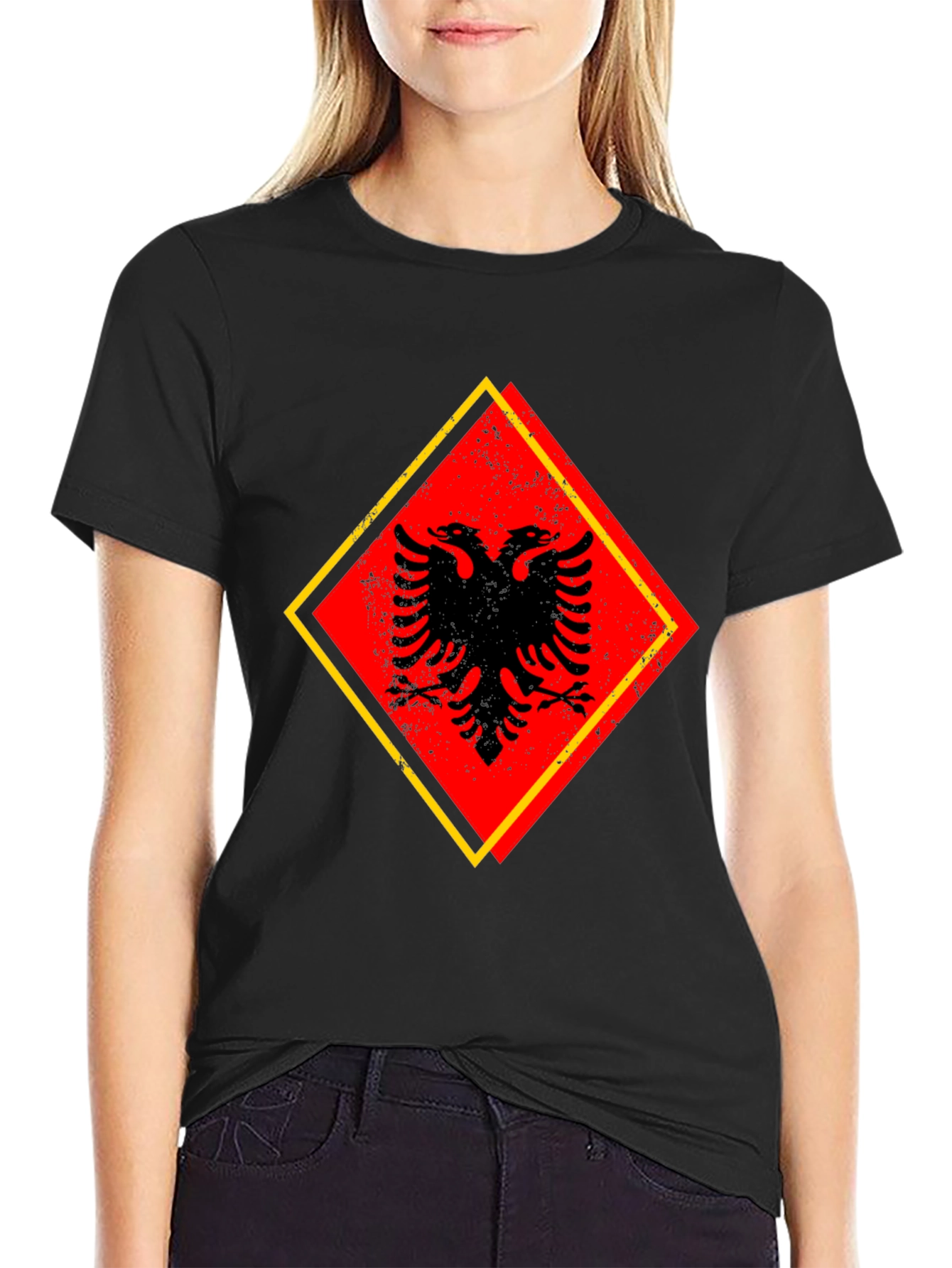 Albanian Eagle Graphic Tee - Black