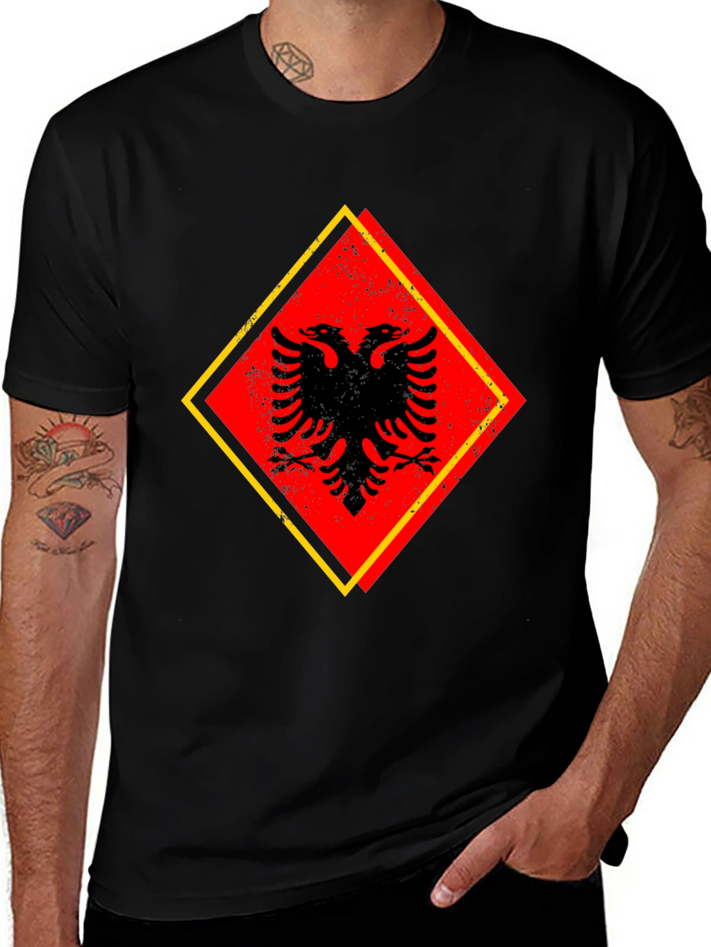 Albanian Eagle Graphic Tee - Black