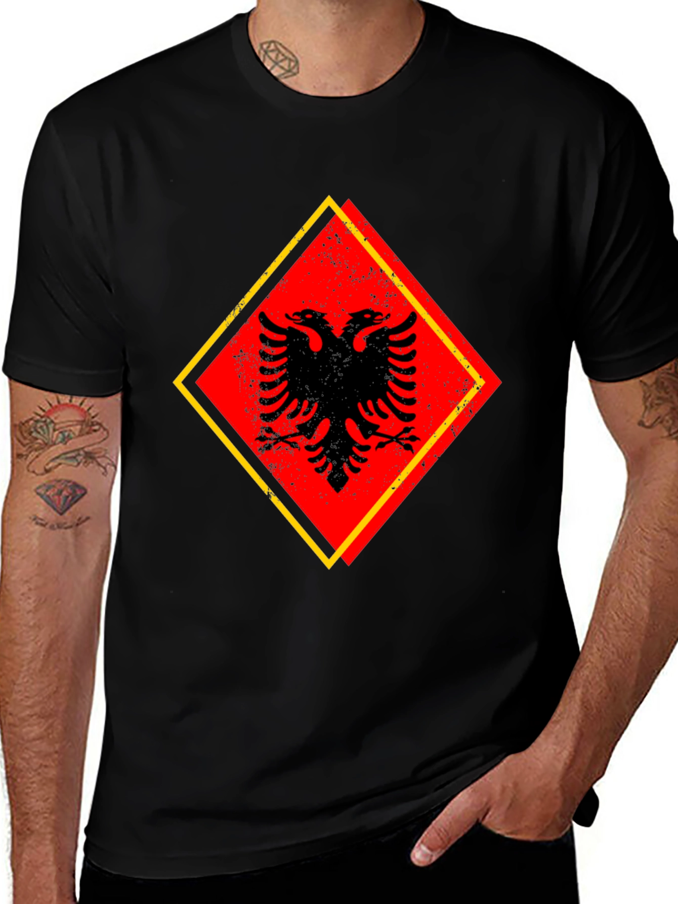 Albanian Eagle Graphic Tee - Black
