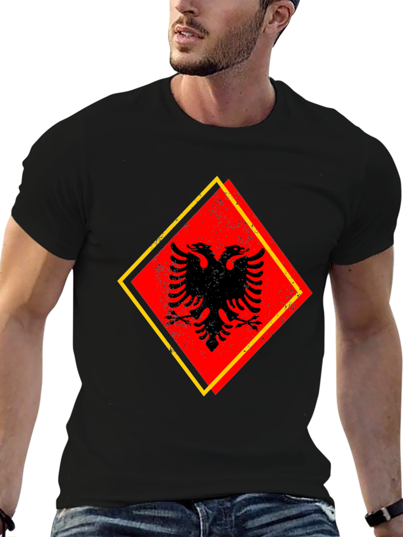 Albanian Eagle Graphic Tee - Black
