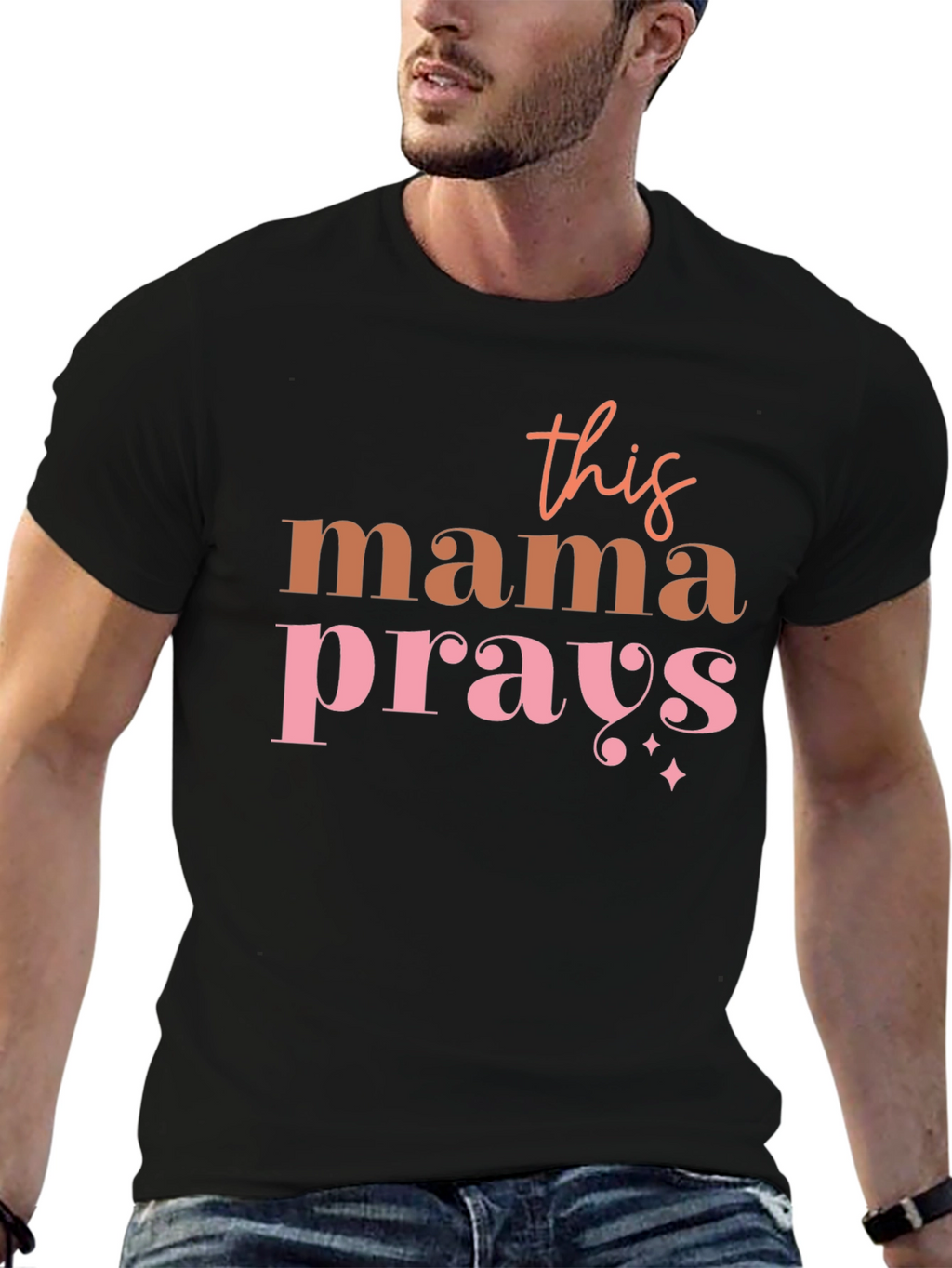 Mama Prays Graphic Tee - Trendy Mothers Shirt
