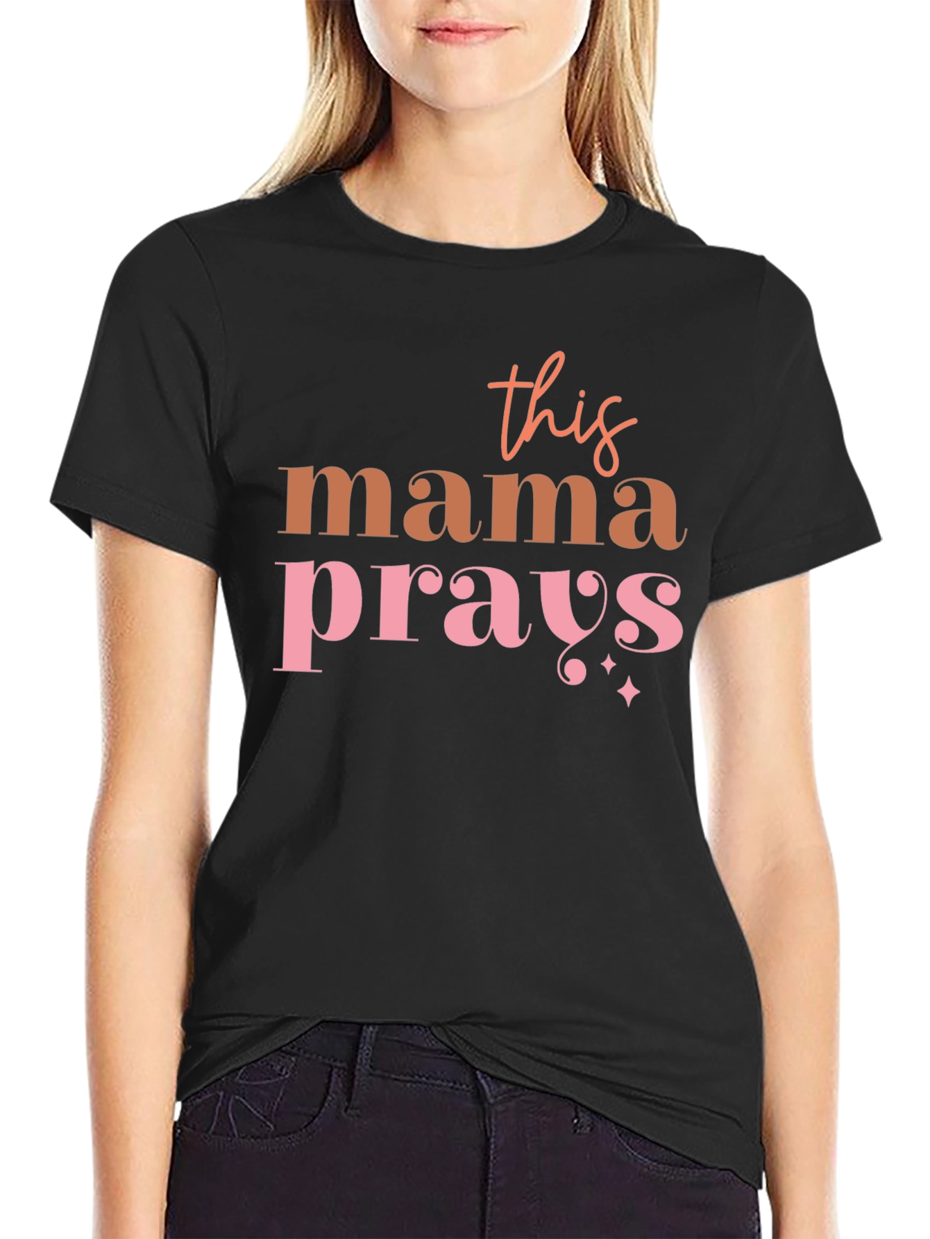 Mama Prays Graphic Tee - Trendy Mothers Shirt