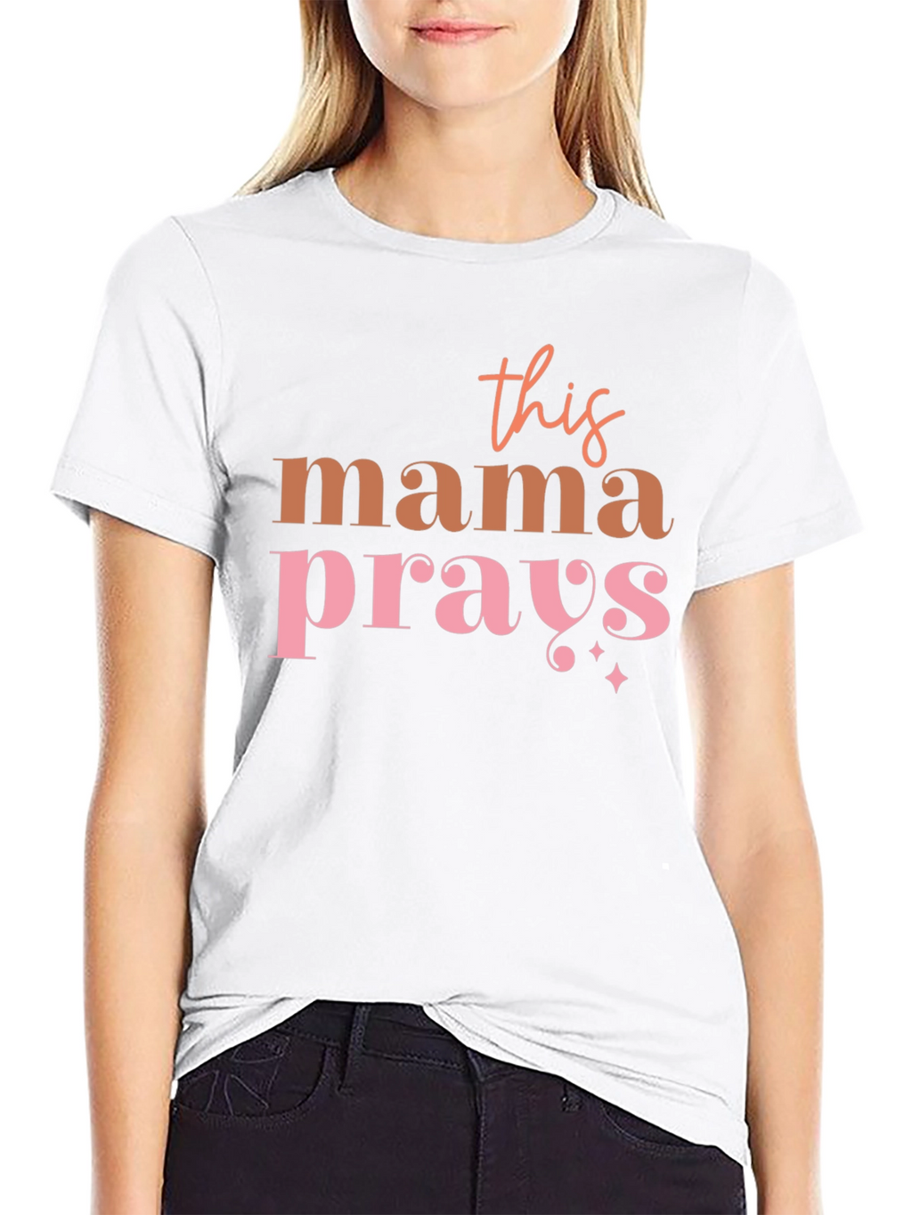 Mama Prays Graphic Tee - Trendy Mothers Shirt