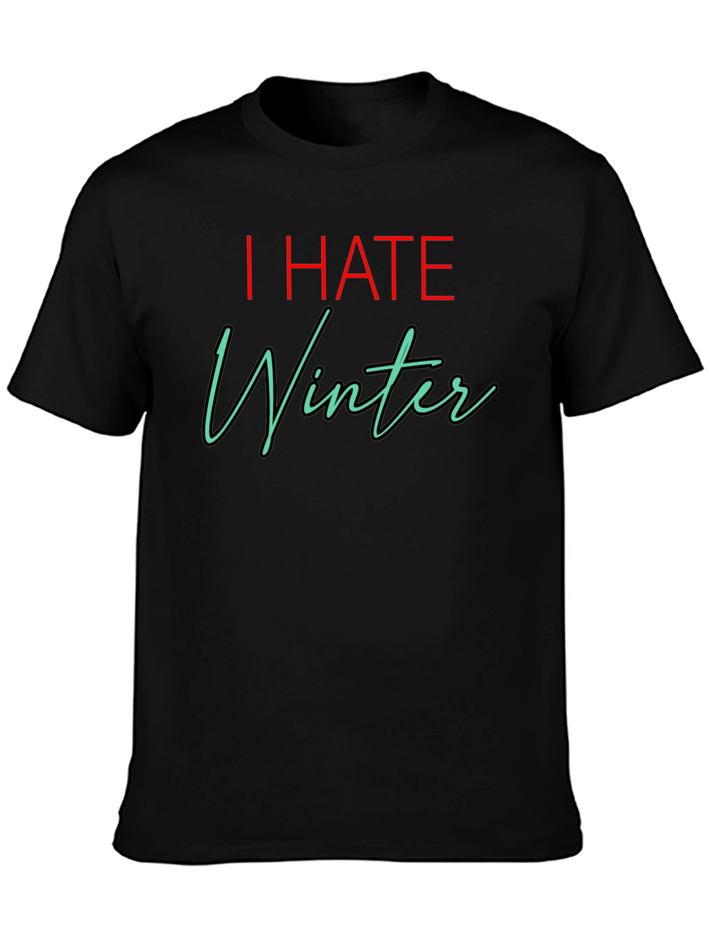 I HATE Winter T-Shirt - Black Novelty Tee